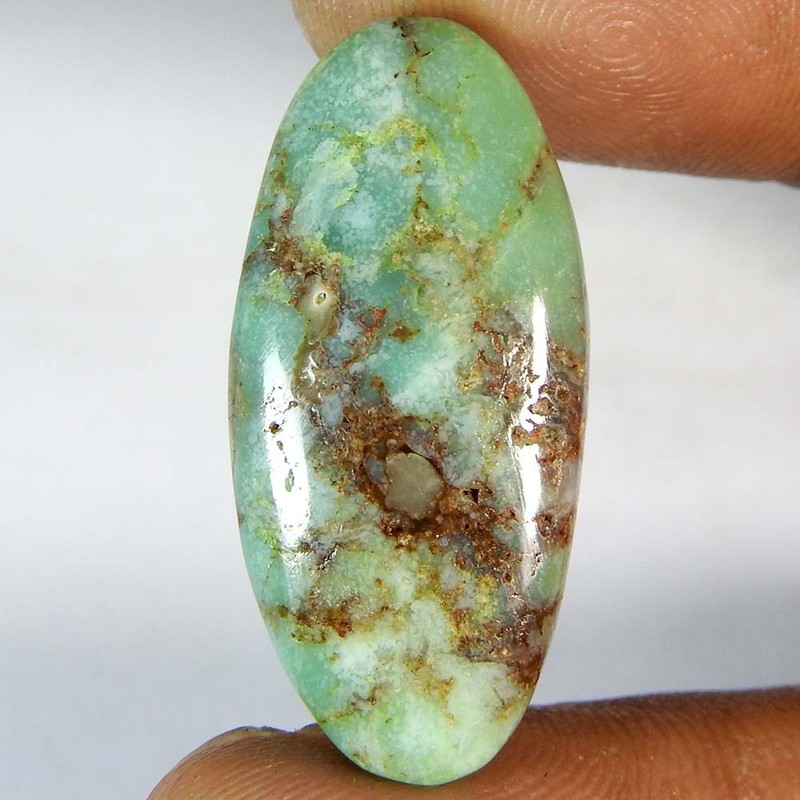 18.80Cts100%Natural Green Chrysoprase Oval Cabochon Loose Gemstone