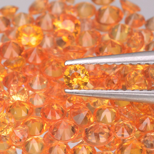 2.8mm Lot 1,6,10pcs Round Diamond Cut Calibrated Natural Orange Yellow SAPPHIRE