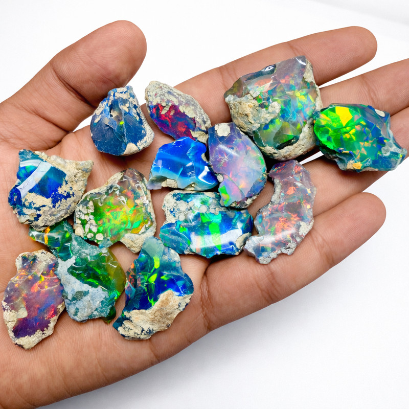 Dry Opal Rough Lot AAA Cut Grade Natural Ethiopian Welo Opal Raw Gemstones