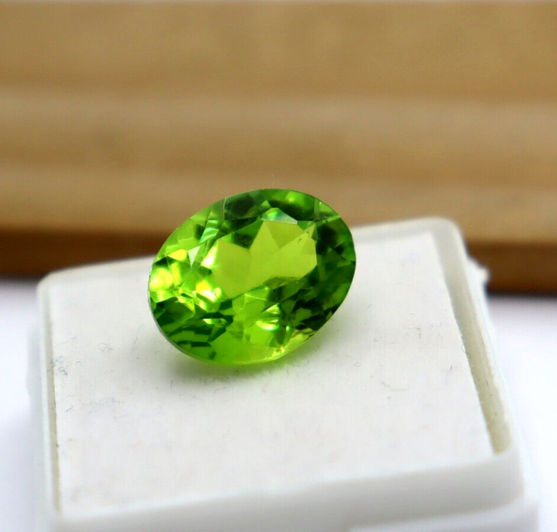 Loose Gemstone 8-10 Ct Natural Peridot Gemstone Green Color Oval Shape Certified