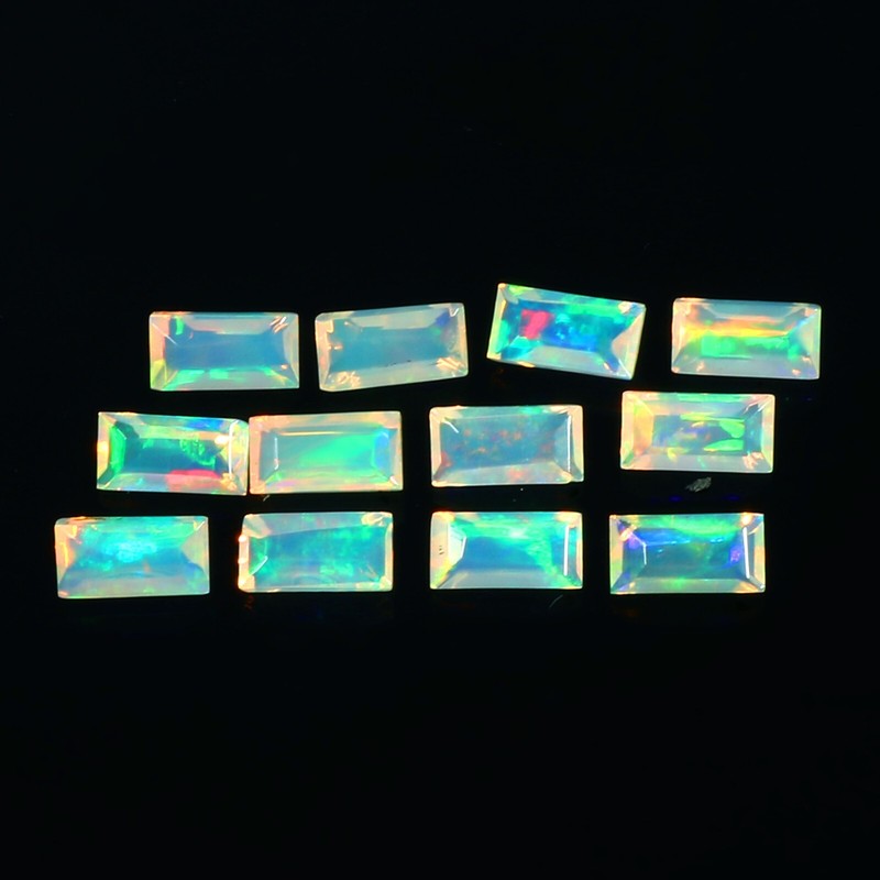Natural Ethiopian Opal Baguette Cut Faceted Gemstone 3x6mm Size Beauties gallery