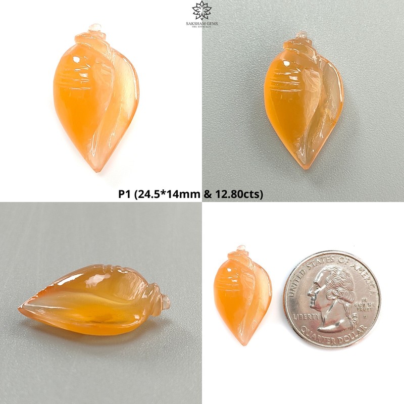 Natural Multi Color Agate Gemstone Hand Carved Sea Shell, Butterfly 1pc, 2pc Set