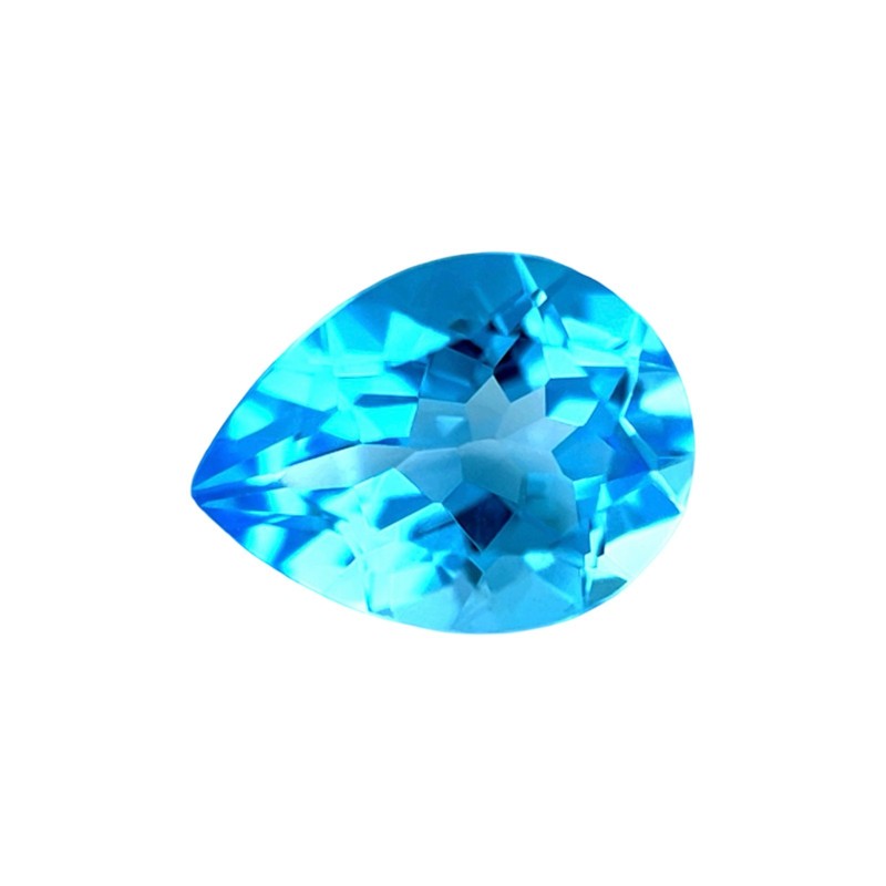 1.80ct Natural 9x7mm Swiss Blue Topaz Teardrop Pear Teardrop Cut Calibrated Gem