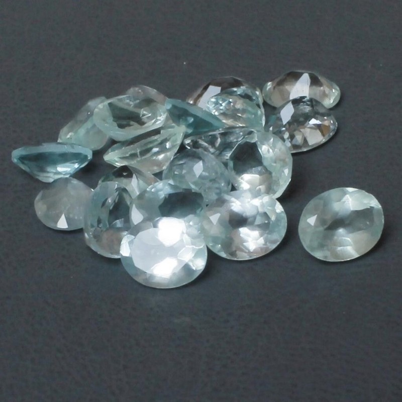 Wholesale Lot 5x3mm to 9x7mm Oval Facet Natural Aquamarine Loose Calibrated Gems gallery
