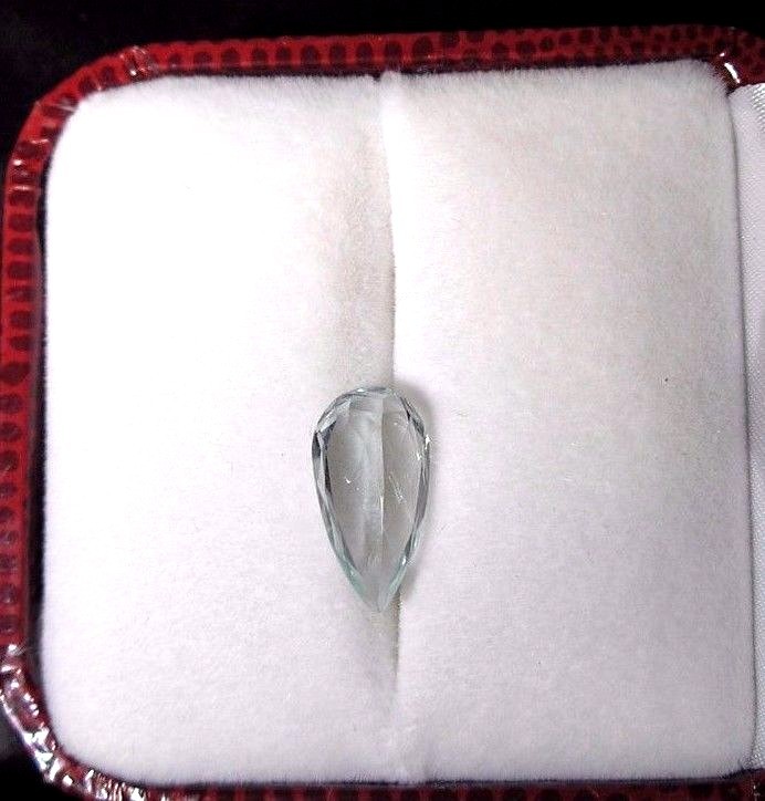 Aquamarine gemstone 14mm x 5mm 2.59ct Beautiful stone tested gallery
