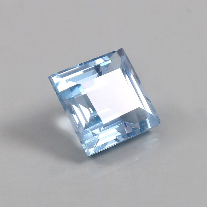 AAA Grade Natural Flawless Sky blue Aquamarine Loose Square Cut Gemstone 8x8 MM gallery