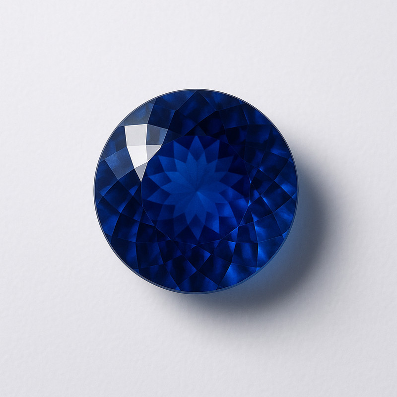 7.5 Ct AAA+ Natural Kashmiri Blue Sapphire Loose Gemstone Round Cut Certified gallery