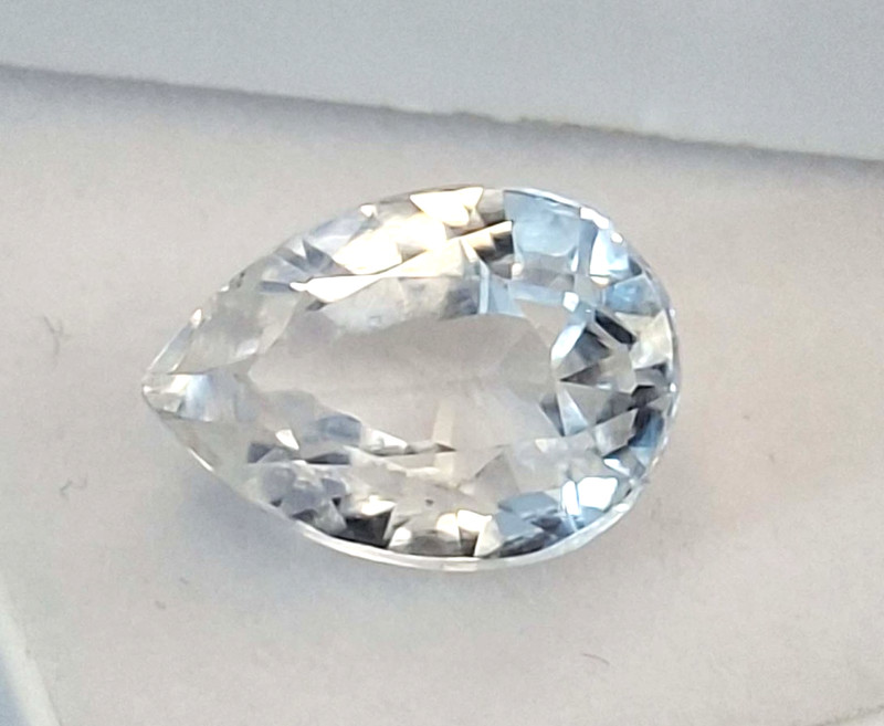 White Sapphire 4-6 Ct Natural Pear Cut Certified Loose Gemstone RK505