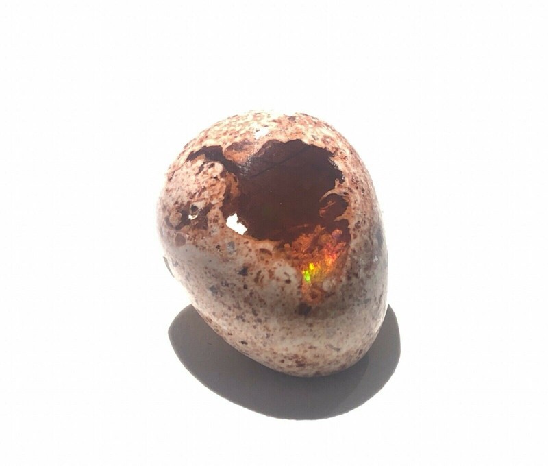 Authentic Mexican Fire Opal, Deep Red Flash, Chili Pepper, #45 Gemstone Cab gallery