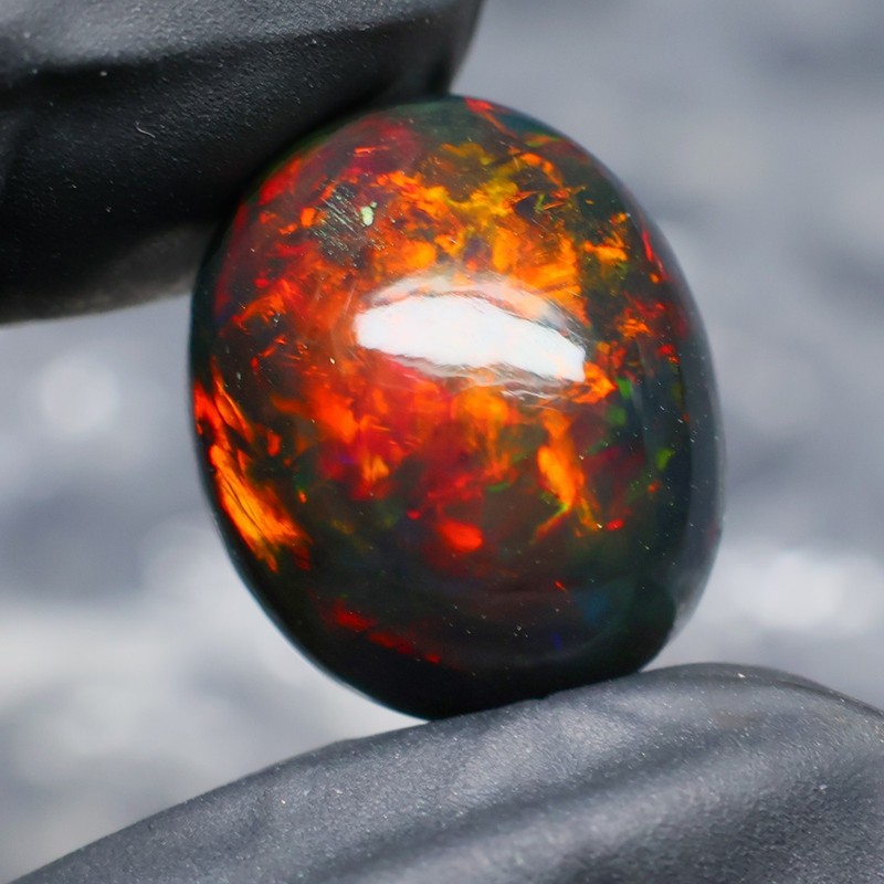 Black Opal Cabochon 4.15 Ct Ethiopian Welo Smoked Opal Loose Gemstone gallery