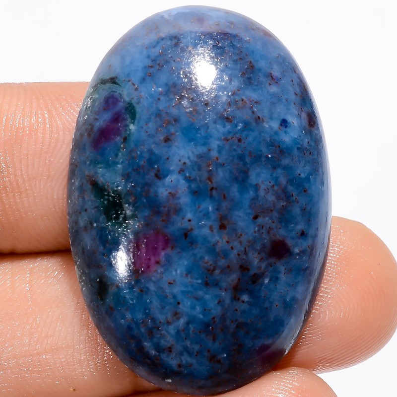 Natural Ruby Kyanite Oval Shape Cabochon Loose Gemstone 52.5 Ct 33X22X6mm X17938
