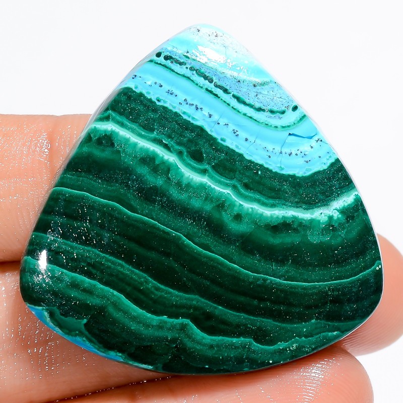 Natural Chrysocolla Malachite Heart Cabochon Gemstone 84 Ct. 36X35X5 mm X-25857