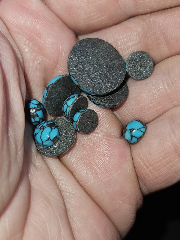 (10) Beautiful Bisbee & Pyrite Block Cabochons - Backed - 37.610 carats total gallery