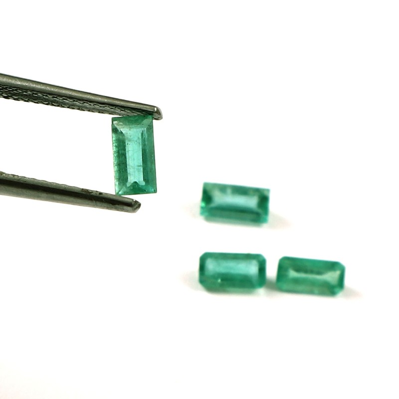 Genuine Zambian Natural Emerald Lot 1.45 Ct Baguette Cut 3x6MM Loose Gemstones gallery
