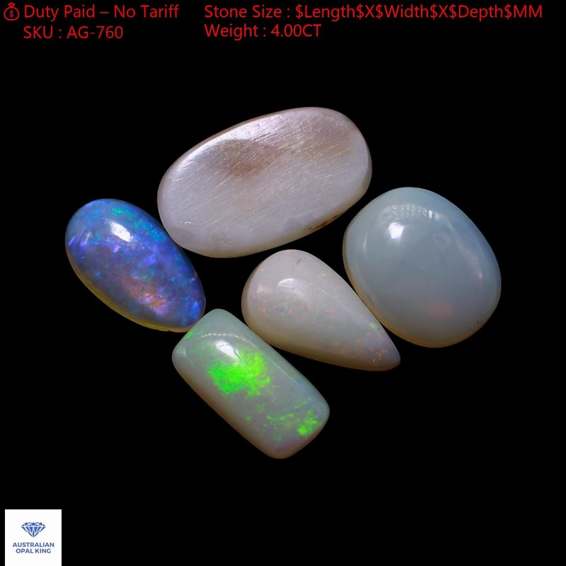 4.00 Cts Fire Opal Cabochon Ethical Natural 5 Pcs Lot 4X8X2 TO 6X11X2 MM