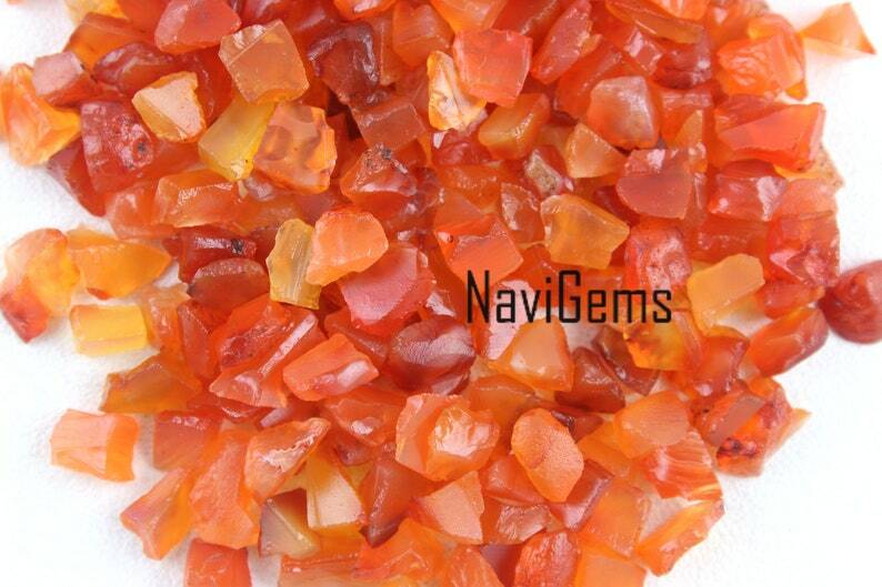 AAA Quality 50 Pieces Natural Carnelian Rough Loose Gemstone Uneven Shape 6-8 MM