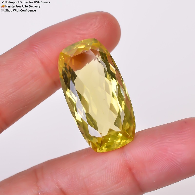 37.50 Carats Natural Yellow Citrine Radiant Shape Custom Cut Loose Gemstone gallery