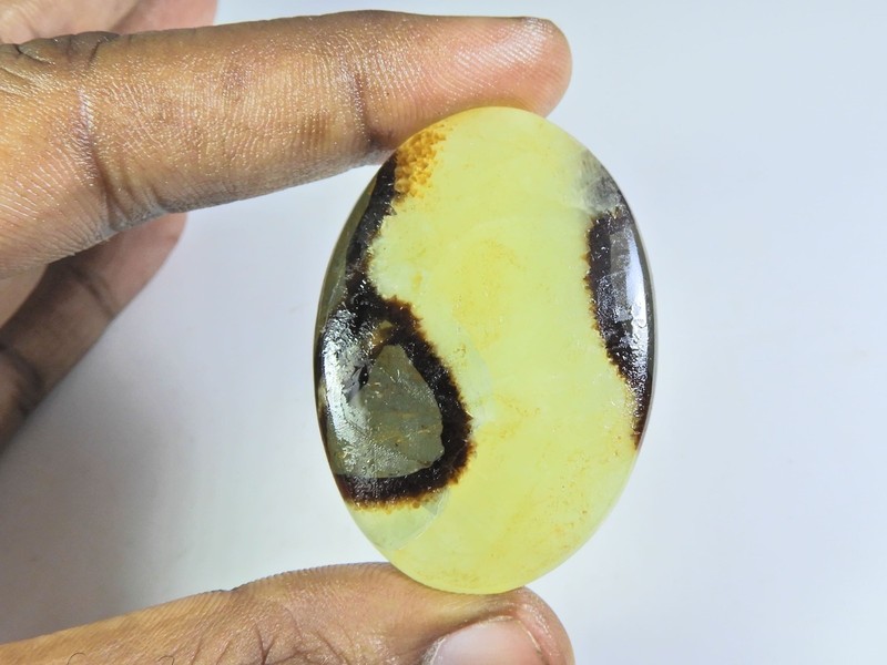 89Cts.Natural septarian Multi Colour Oval Cabochon Loose Gemstone 34X50X05MM