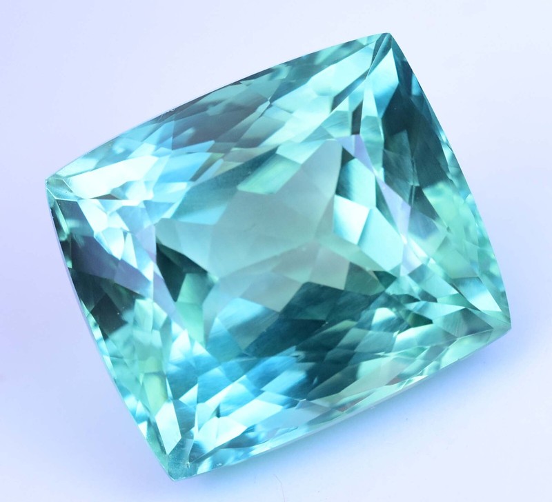 32.35 Ct Natural Bi-Color Parti Sapphire Cushion Cut Flawless Certified Gemstone gallery
