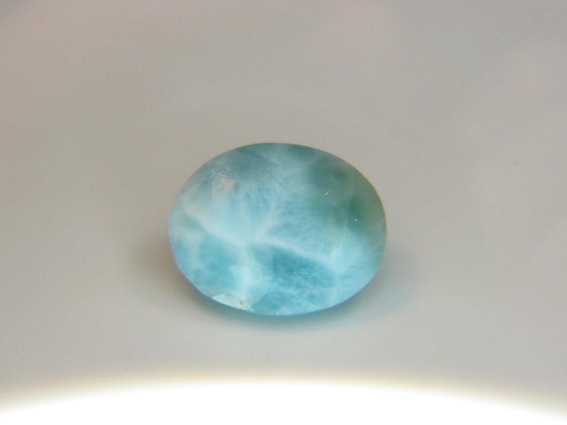 10.78CT NATURAL UNTREATED FACETED TRANSLUCENT DOMINICAN PECTOLITE LARIMAR