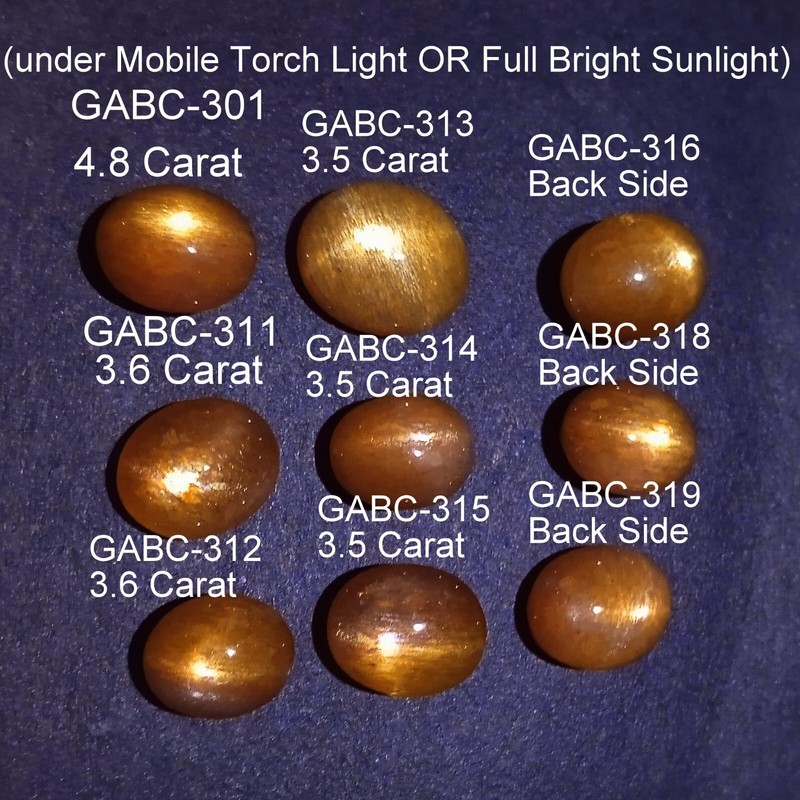 32 Carat Natural Orange Brown Sunstone 4 Ray Star 9 Piece Lot Cabochon
