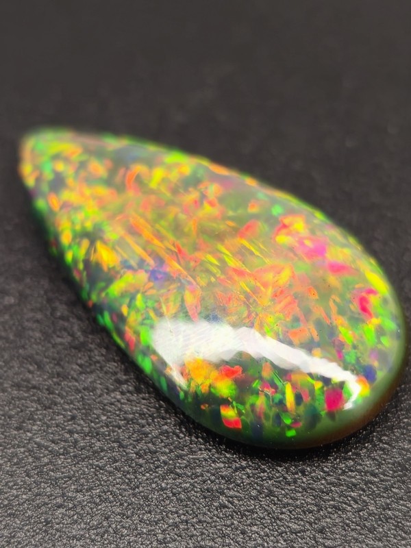 Solid Black Opal 23.30 Carat Solid Rare Vivid color play 35 X 17Mm Huge Size ✨️