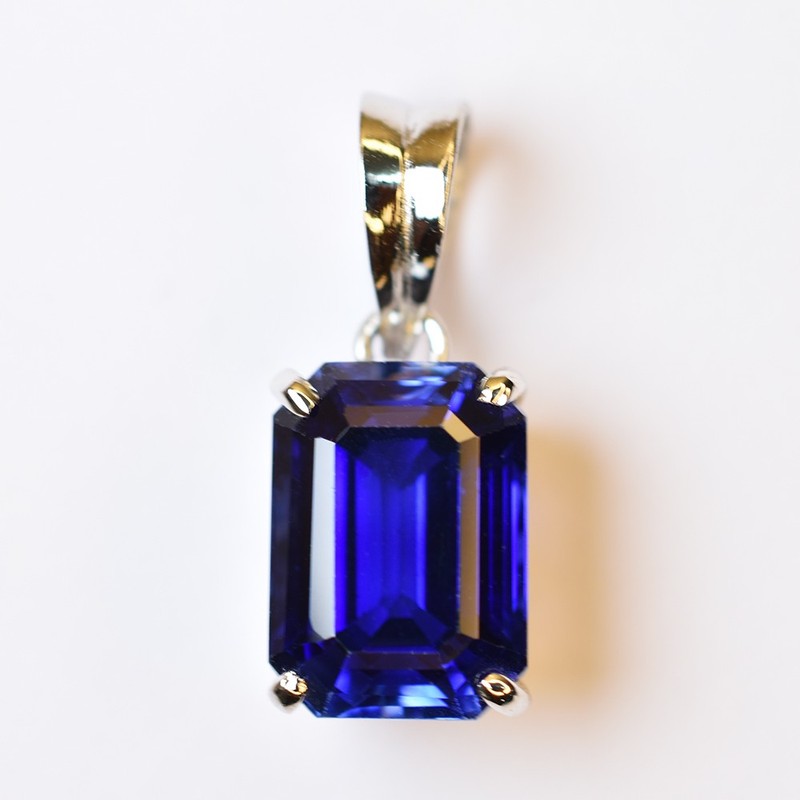 Blue Tanzanite 21 Ct Certified Natural 925 Sterling Silver Pendant Gemstone gallery