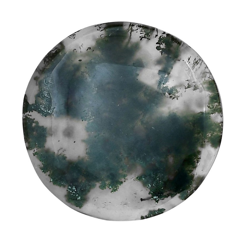 Natural Green Moss Agate 29.7×29.7×5 mm Round Shape Polished Gemstone LS02052-31