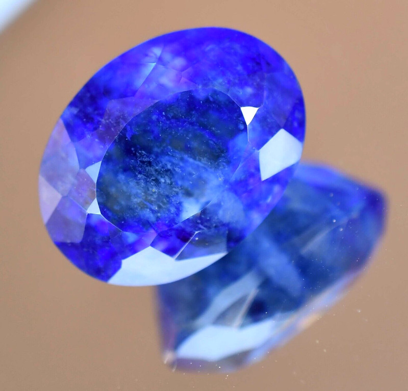Unheated Natural Violet Blue Tanzanite 27.70 CT AGL Certified Oval Cut Gemstone