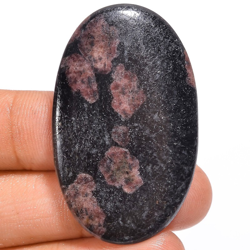 Natural Rhodonite Oval Shape Cabochon Loose Gemstone 56.5 Ct. 44X27X4 mm A-15439