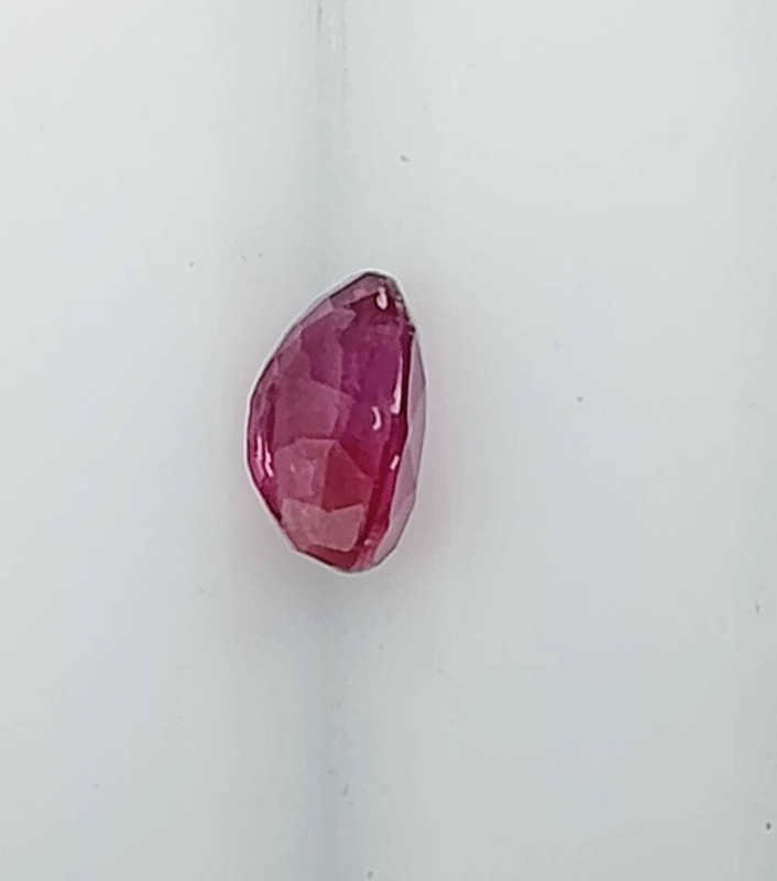 Unheated Ruby 1.03 Carat. Pinkish Red Oval Step Cut from Mozambique gallery