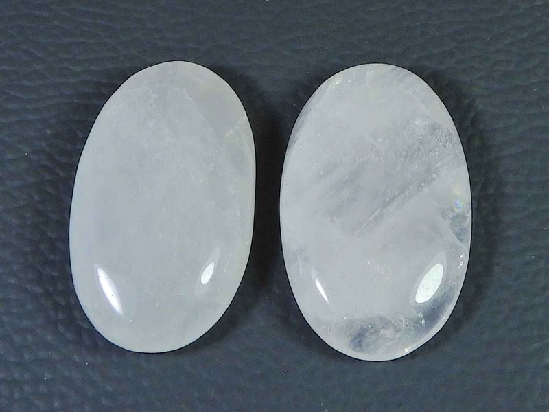 36-36MM Natural Pink Rose Quartz Oval 2Pcs Healing Crystal Cabochon Gemstone l57