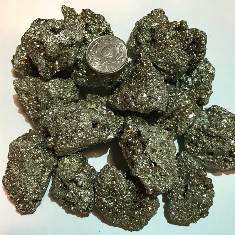 500 Carat Lots of Unsearched Natural Pyrite Rough + a FREE Faceted Gemstone gallery