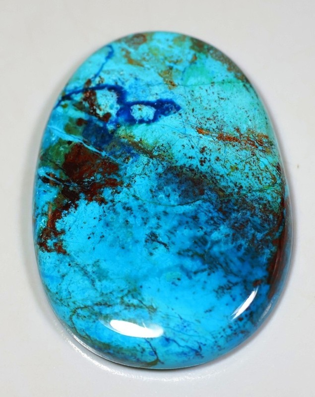 48 CT 5X26X36 mm NATURAL SKY BLUE CHRYSOCOLLA FANCY CABOCHON GEMSTONE ZB-215