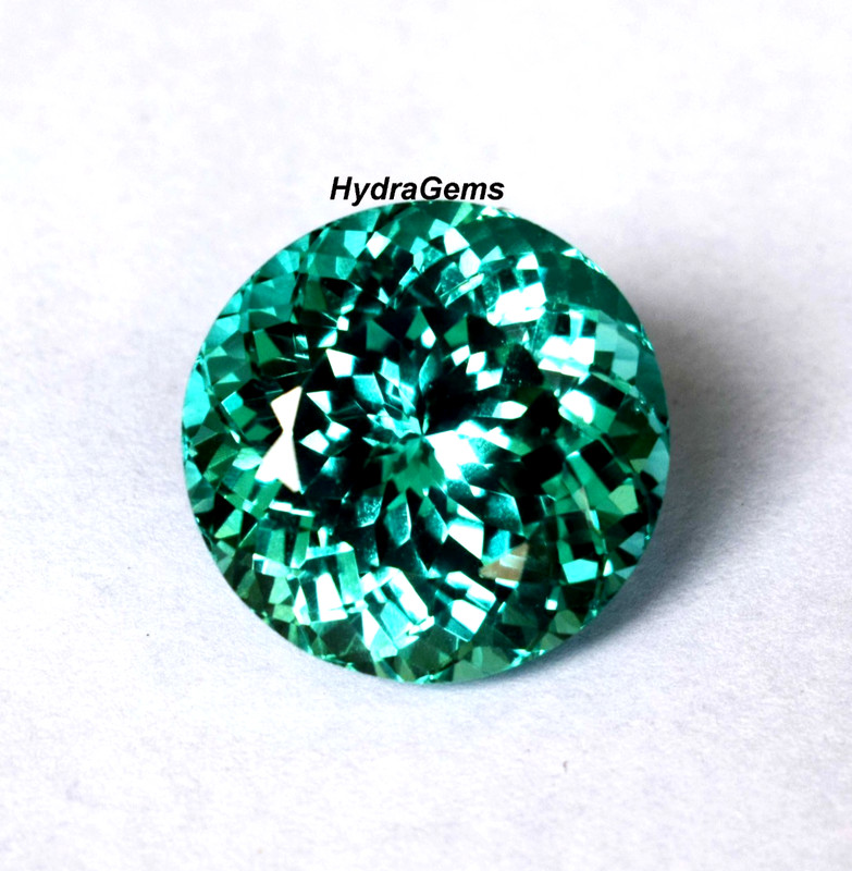 27-28 Ct Natural Montana Bluish Green Sapphire Big Size Round Cut Gemstone gallery