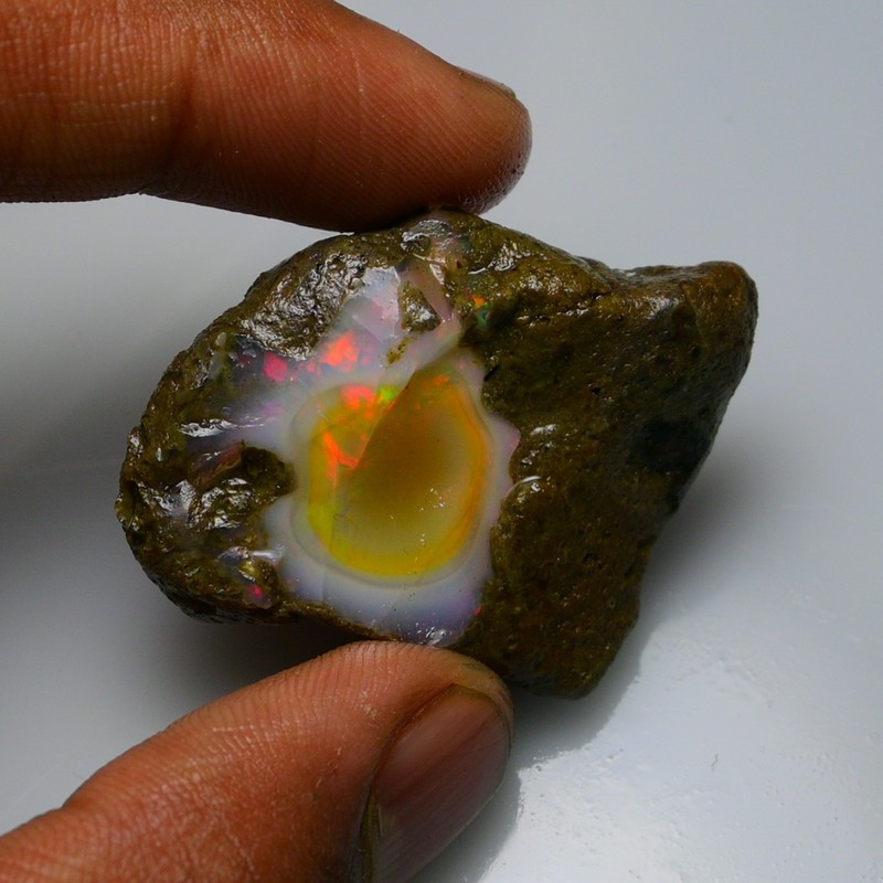 Ethiopian Oil Opal Specimen 64.60 cts Natural Rough Gemstone - Fire Opal Roug gallery