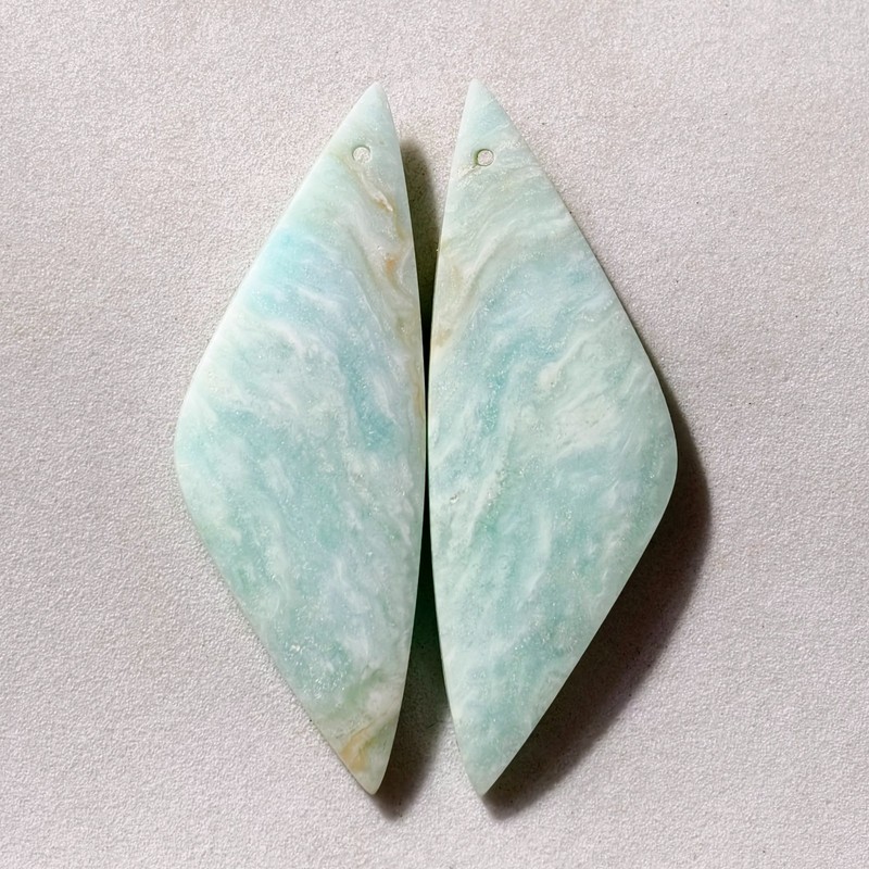 48 Cts Natural Aragonite Drilled Match Pair Cabochon Gemstone 48 X 17 MM