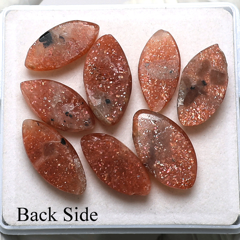 Tanzania 8 Pcs Natural Confetti Sunstone AAA Quality 21-23mm Cabochon Gemstones gallery
