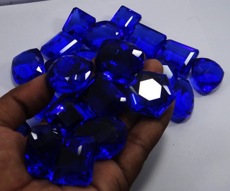1000.cts Natural Blue Tanzania &Tanzanite Mix Shape Gemstone Certified 10Pcs lot gallery