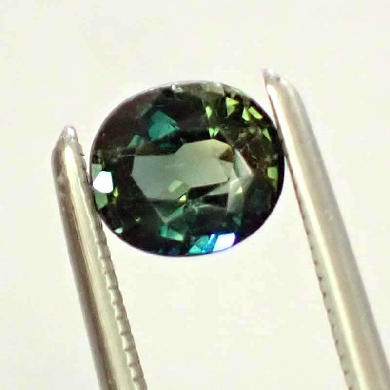 0.58ct Oval 5.1×4.6mm Dark Blue Green Rare Natural Australian Parti Sapphire Gem