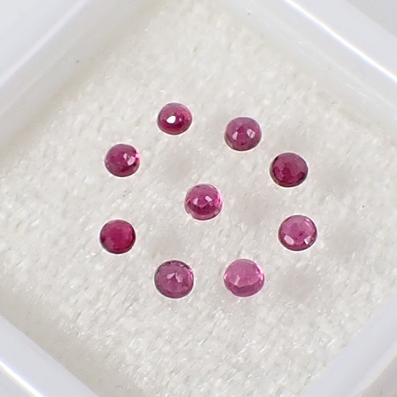 Qty 10 Pieces Round 2.0 mm Red-Pinkish Natural Ruby Gemstone, 0.55 carat gallery