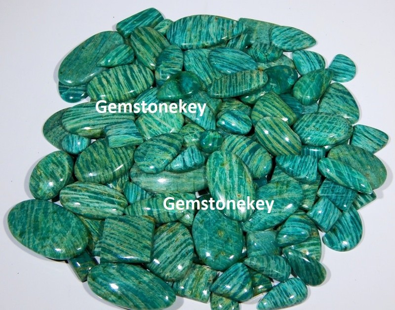 250 CT TOP QUALITY WHOLESALE LOT NATURAL GREEN AMAZONITE CABOCHON LOOSE GEMSTONE