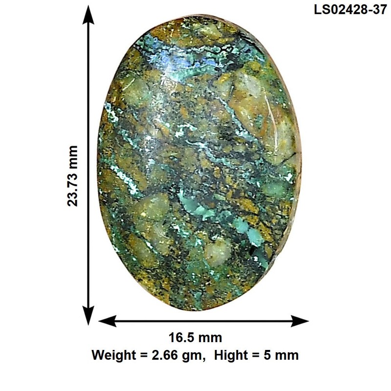 Natural Azurite Chrysocolla 23.73x16.5x5 mm Oval Polished Gemstone LS02428-37 gallery