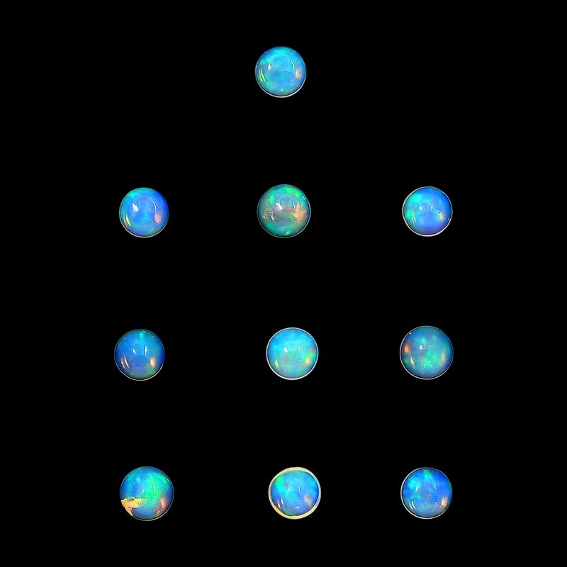 Natural Ethiopian Opal 10 Pc 5x5x3 mm Round Shape Polished Gemstone LS129-06636