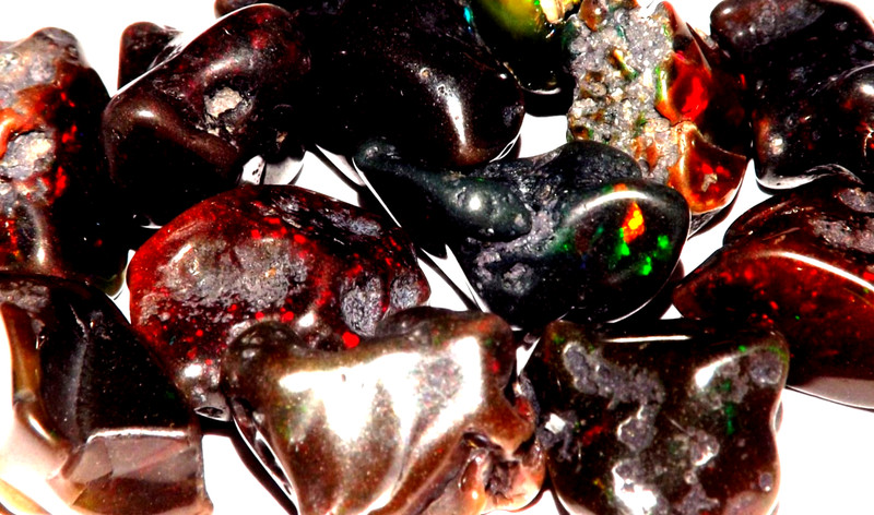 60 Ct Ethiopian Black Fire Opal Polished Rough Gemstone 12 Pcs Wholesale Lot