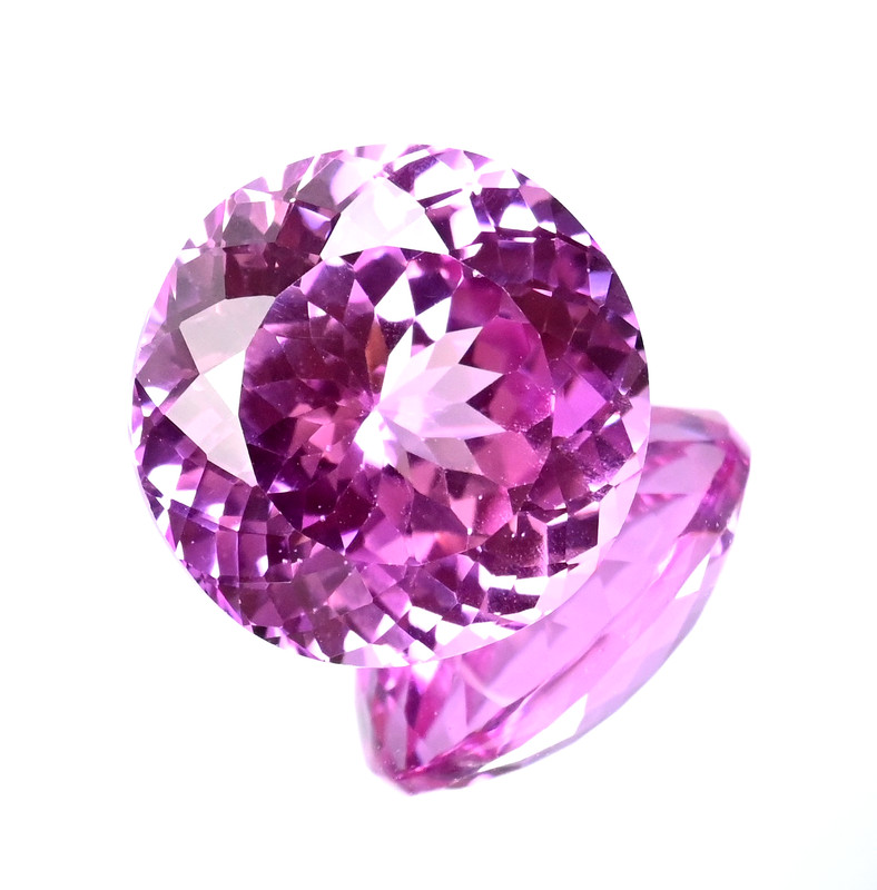 RARE 35.60 Ct Natural Mogok Pink Ruby Round Certified Flawless Loose Gemstone