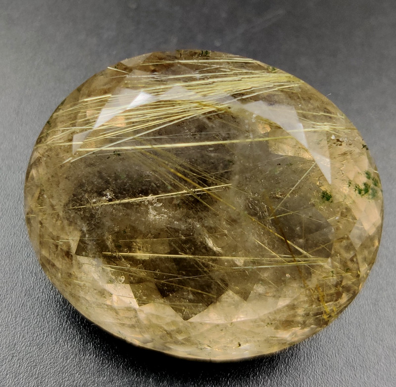 Golden Needle Quartz Faceted Gemstone Teardrop Pendant - Elegant Necklace Accent gallery