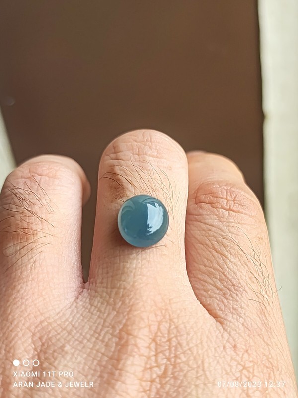 Blue Jadeite ธรรมชาติ 100% กันกระแทก A หลังเบี้ย 5ct gallery