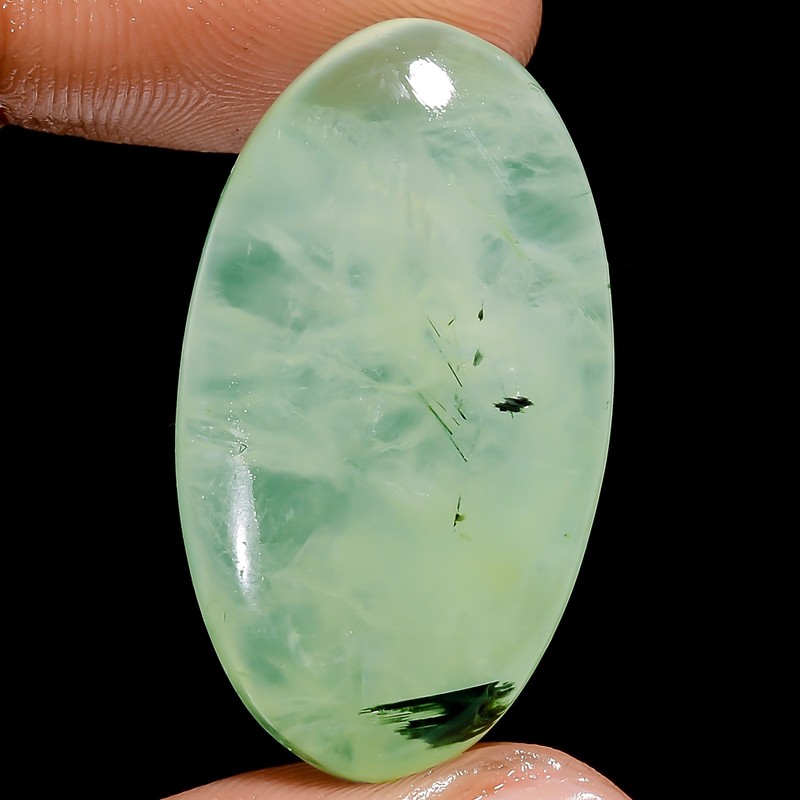 100% Natural Prehnite Oval Shape Cabochon Gemstone 45.5 Ct. 32X18X6 mm EE-51425