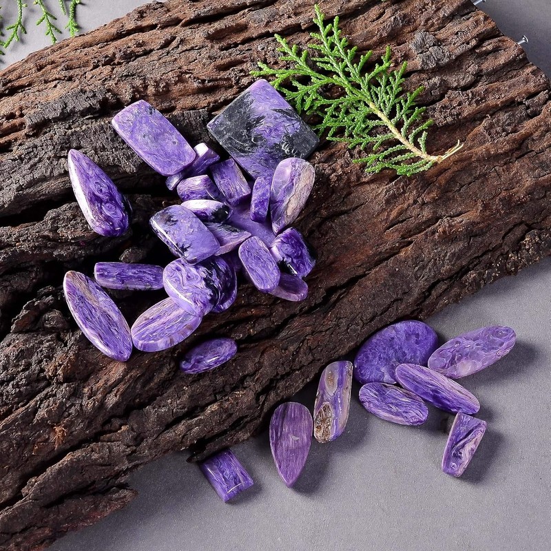 250 Carats Purple Charoite Loose Gemstone Wholesale Cabochons Lot 08 To 09 Pcs gallery